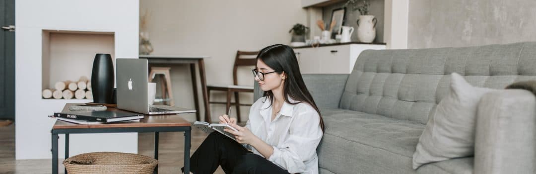 A Texas homebuyer researching loan options at home